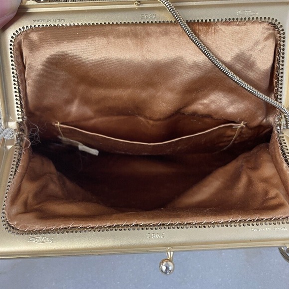 Vintage Whiting & Davis Handbag Purse Cream White Metal Mesh Chain Evening Bag - Picture 9 of 13